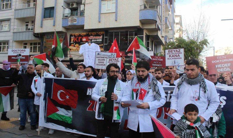 Siirt’te doktorlardan Filistin için ’sessiz yürüyüş’