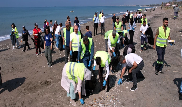 Caretta carettaların yumurtlama alanlarından Kazanlı sahili temizlendi